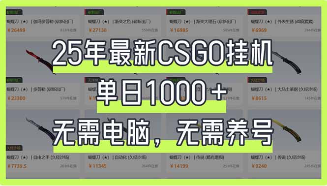 （14178期）25年最新CSGO挂机系统，单日1000+，无需电脑，无需养号，0基础可上手-逍决共创终点站