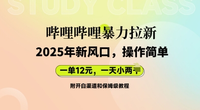 哔哩哔哩暴力拉新：2025年新风口，一单12元，一天数张(附开白渠道和保姆级教程)-逍决共创终点站